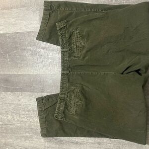 Vtg LL Bean Pants Mens 40X32 Green Corduroy Straight Leg Elastic Waist Baggy Y2K